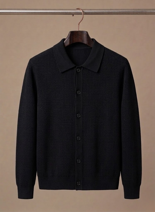 Men's Knit Cardigan – Breathable Smart Casual Layer | Sorteva