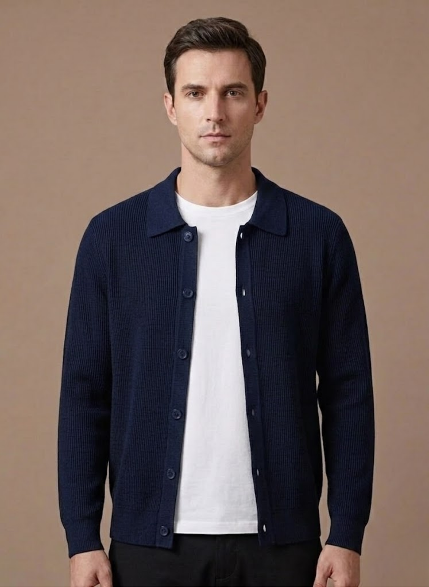 Men's Knit Cardigan – Breathable Smart Casual Layer | Sorteva