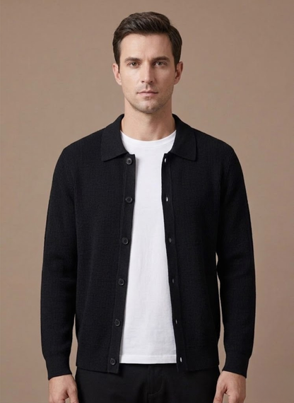 Men's Knit Cardigan – Breathable Smart Casual Layer | Sorteva