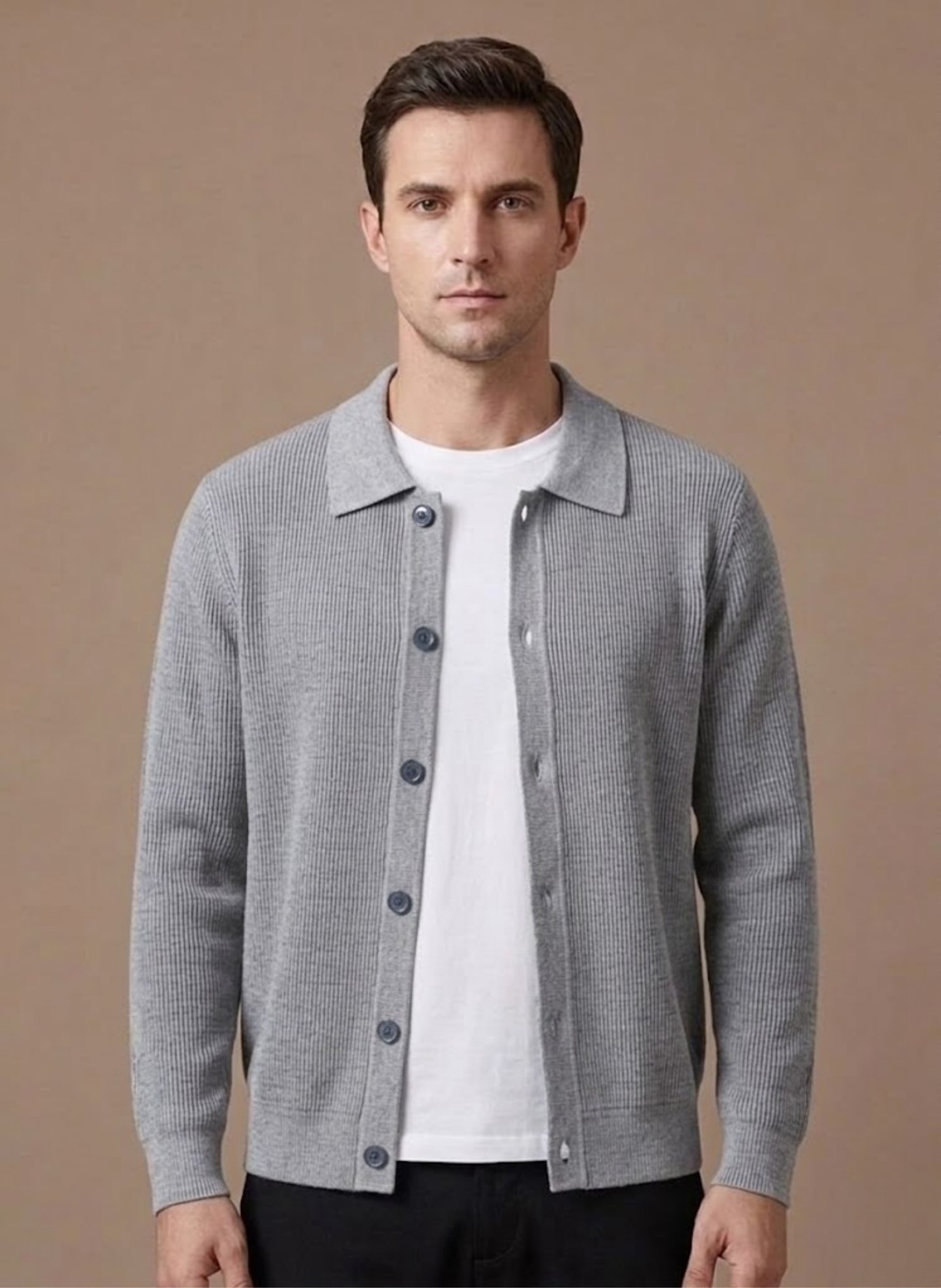 Men's Knit Cardigan – Breathable Smart Casual Layer | Sorteva