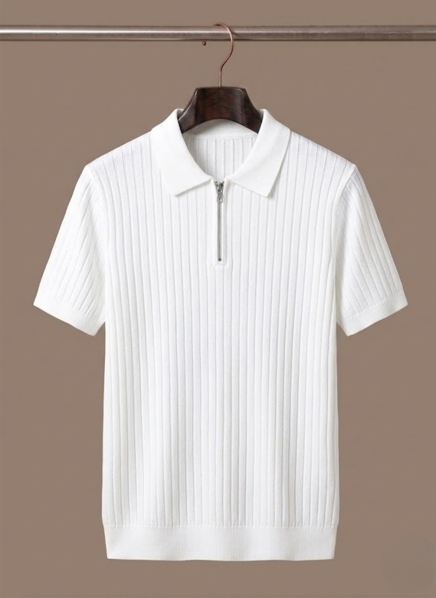 Men's Striped Knit Polo Shirt – Breathable Short Sleeve | Sorteva
