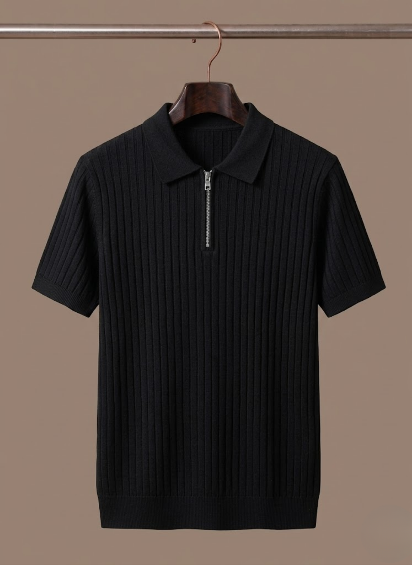 Men's Striped Knit Polo Shirt – Breathable Short Sleeve | Sorteva