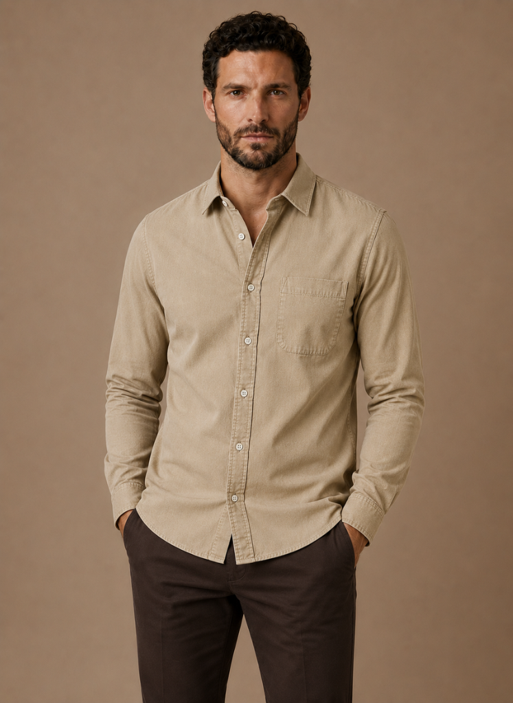 Men's Classic Button-Up Shirt – Smart Casual Relaxed Fit | Sorteva