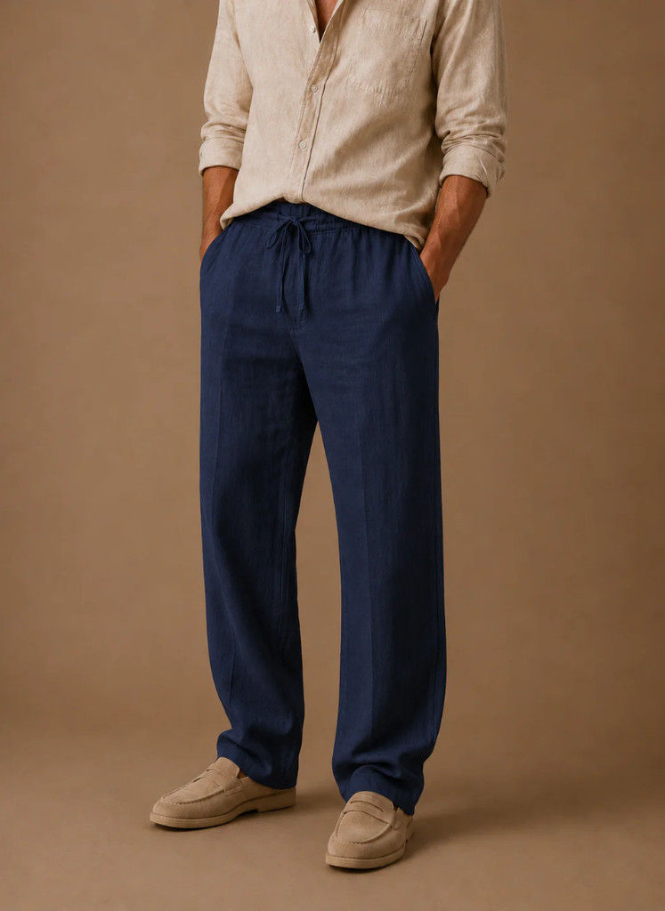 Men's Linen Blend Trousers – Lightweight Smart Casual | Sorteva