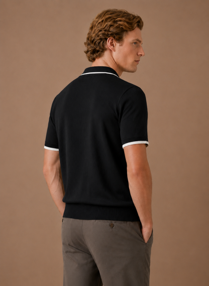 Men's Slim Fit Polo Shirt – Contrast Trim Cotton | Sorteva