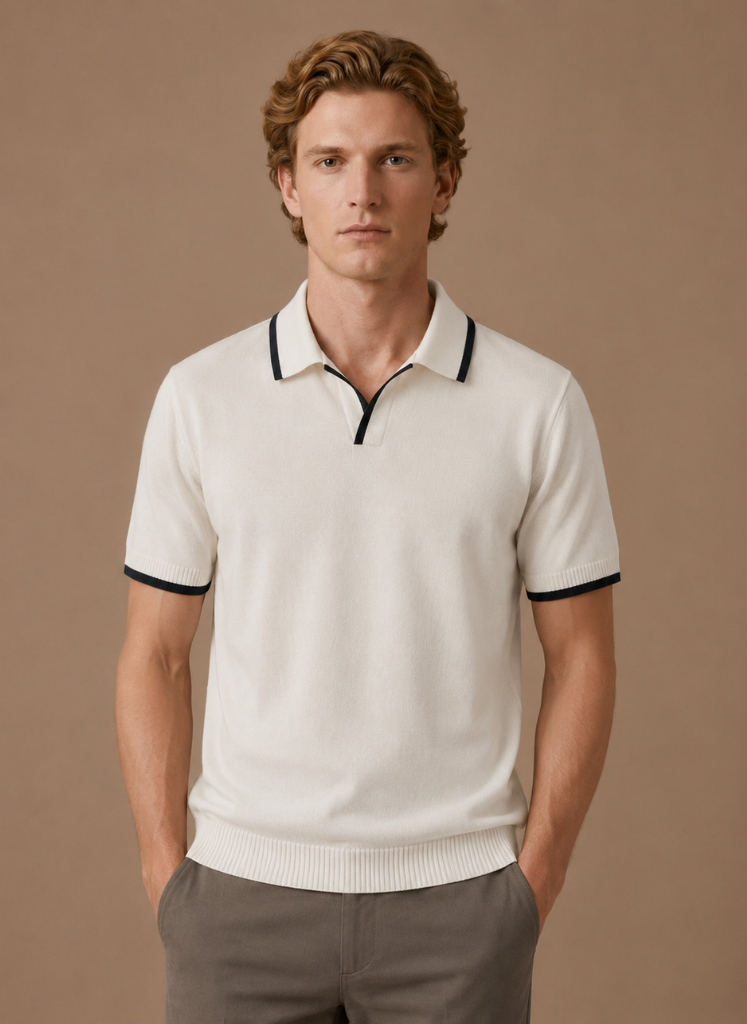 Men's Slim Fit Polo Shirt – Contrast Trim Cotton | Sorteva