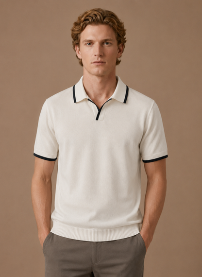 Men's Slim Fit Polo Shirt – Contrast Trim Cotton | Sorteva