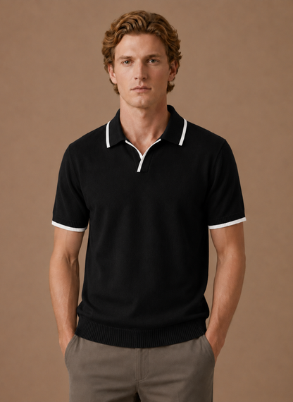 Men's Slim Fit Polo Shirt – Contrast Trim Cotton | Sorteva
