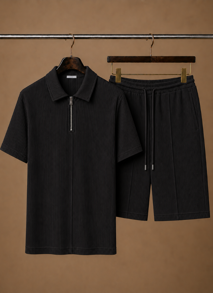 Men's Matching Polo & Shorts Set – Summer Ribbed | Sorteva