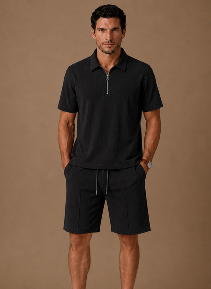 Men's Matching Polo & Shorts Set – Summer Ribbed | Sorteva