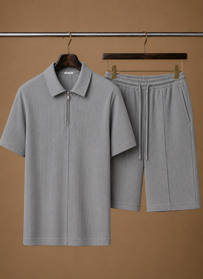 Men's Matching Polo & Shorts Set – Summer Ribbed | Sorteva