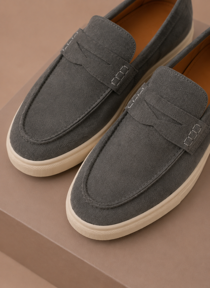 Men's Suede Penny Loafers – Premium Lightweight Slip-On | Sorteva
