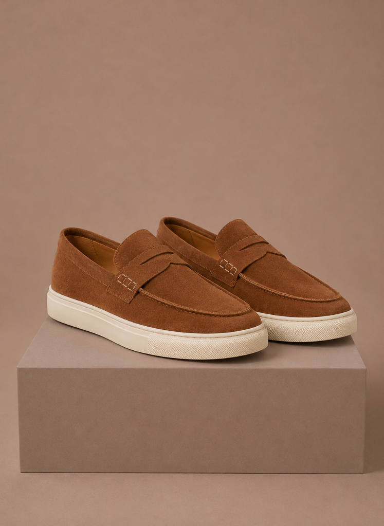 Men's Suede Penny Loafers – Premium Lightweight Slip-On | Sorteva