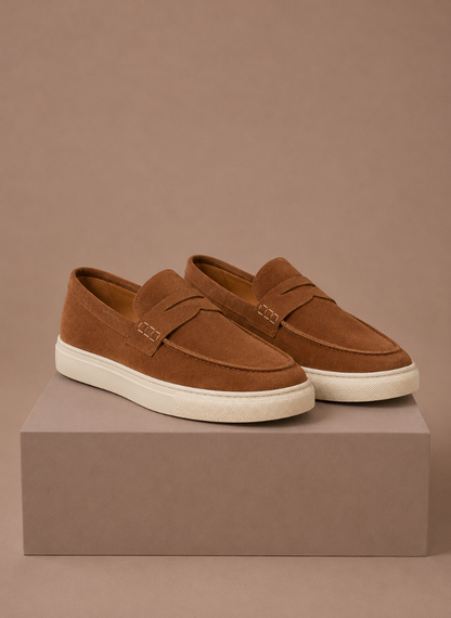 Men's Suede Penny Loafers – Premium Lightweight Slip-On | Sorteva