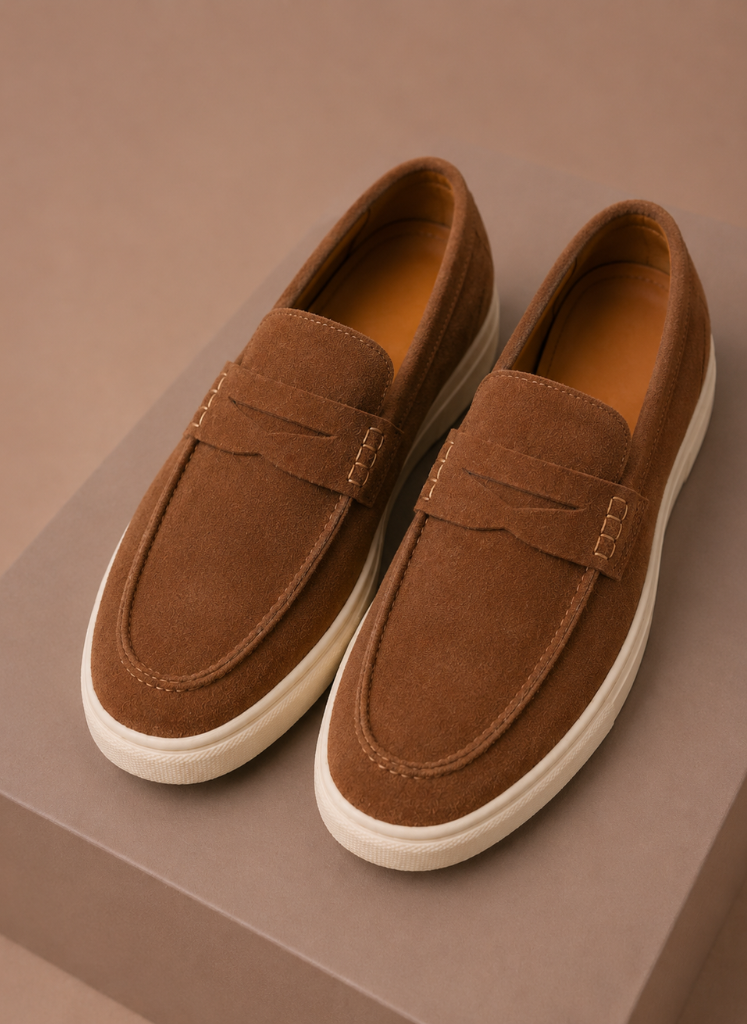 Men's Suede Penny Loafers – Premium Lightweight Slip-On | Sorteva