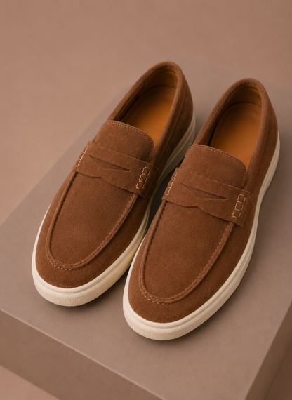 Men's Suede Penny Loafers – Premium Lightweight Slip-On | Sorteva