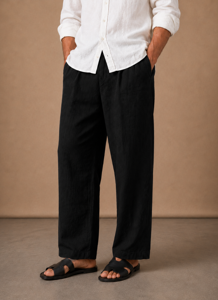 Men's Linen Style Summer Trousers – Relaxed Fit | Sorteva