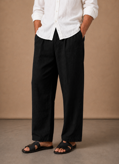 Men's Linen Style Summer Trousers – Relaxed Fit | Sorteva