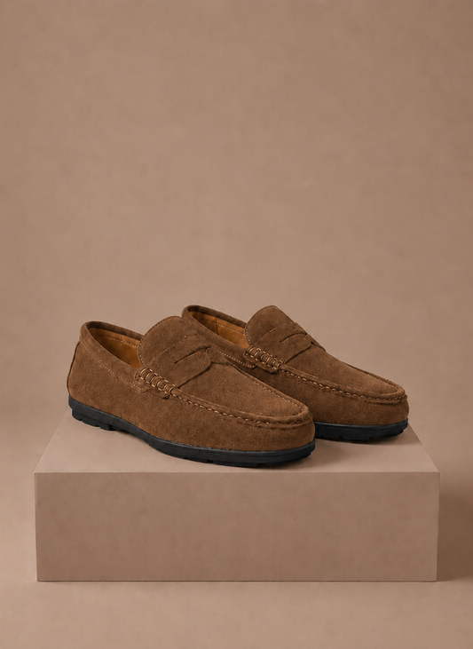 Men's Suede Driving Loafers – Soft Comfortable Slip-On | Sorteva