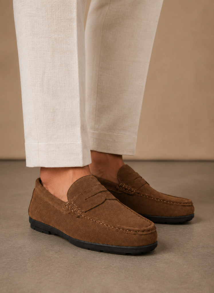 Men's Suede Driving Loafers – Soft Comfortable Slip-On | Sorteva