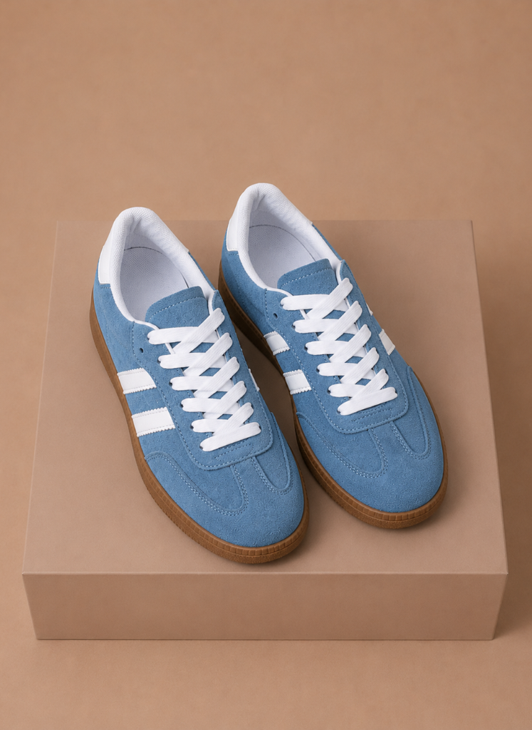 Women's Lace-Up Suede Sneakers – Retro Casual Everyday | Sorteva