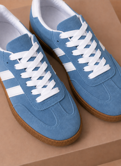 Women's Lace-Up Suede Sneakers – Retro Casual Everyday | Sorteva