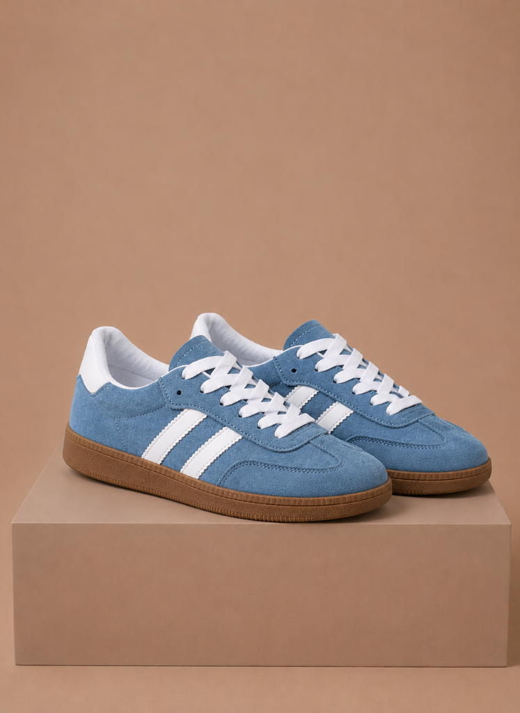Women's Lace-Up Suede Sneakers – Retro Casual Everyday | Sorteva