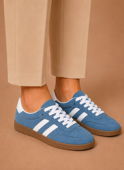 Women's Lace-Up Suede Sneakers – Retro Casual Everyday | Sorteva