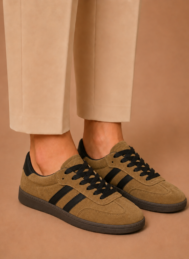 Women's Lace-Up Suede Sneakers – Retro Casual Everyday | Sorteva