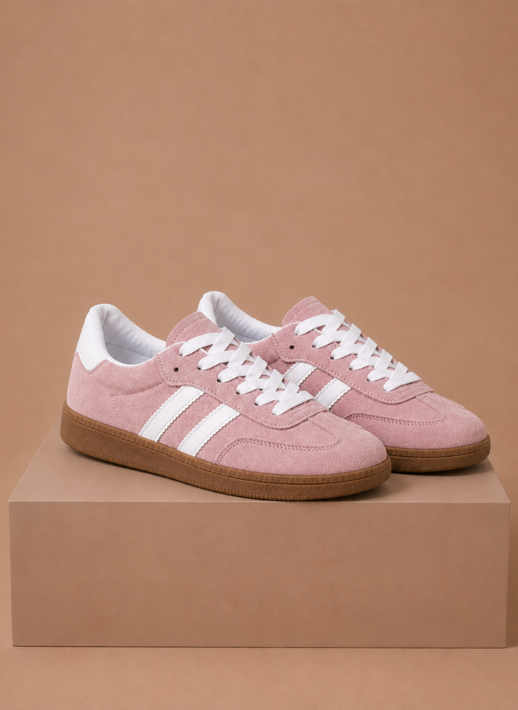 Women's Lace-Up Suede Sneakers – Retro Casual Everyday | Sorteva