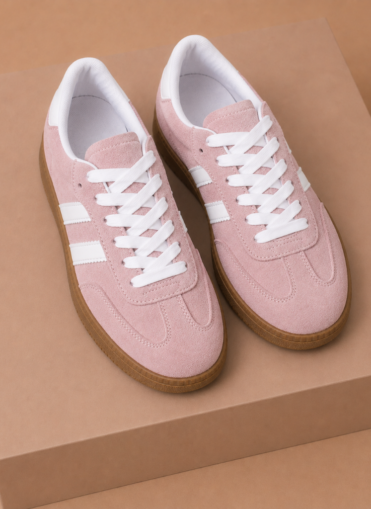 Women's Lace-Up Suede Sneakers – Retro Casual Everyday | Sorteva