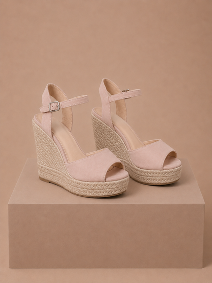 Women's Espadrille Wedge Sandals – Elegant Suede Summer | Sorteva