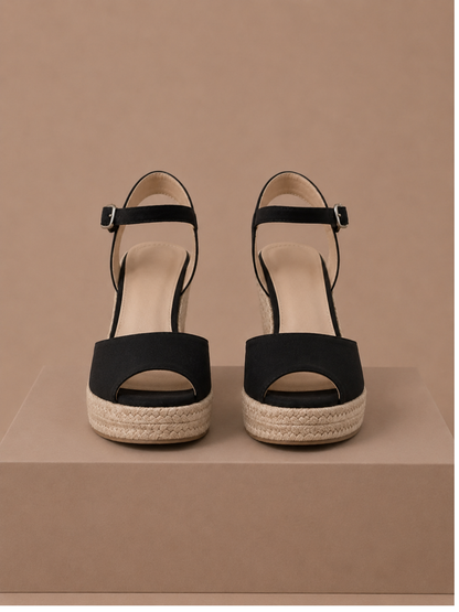 Women's Espadrille Wedge Sandals – Elegant Suede Summer | Sorteva