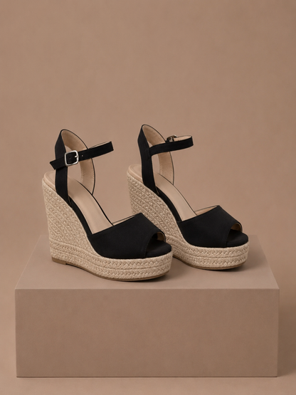 Women's Espadrille Wedge Sandals – Elegant Suede Summer | Sorteva