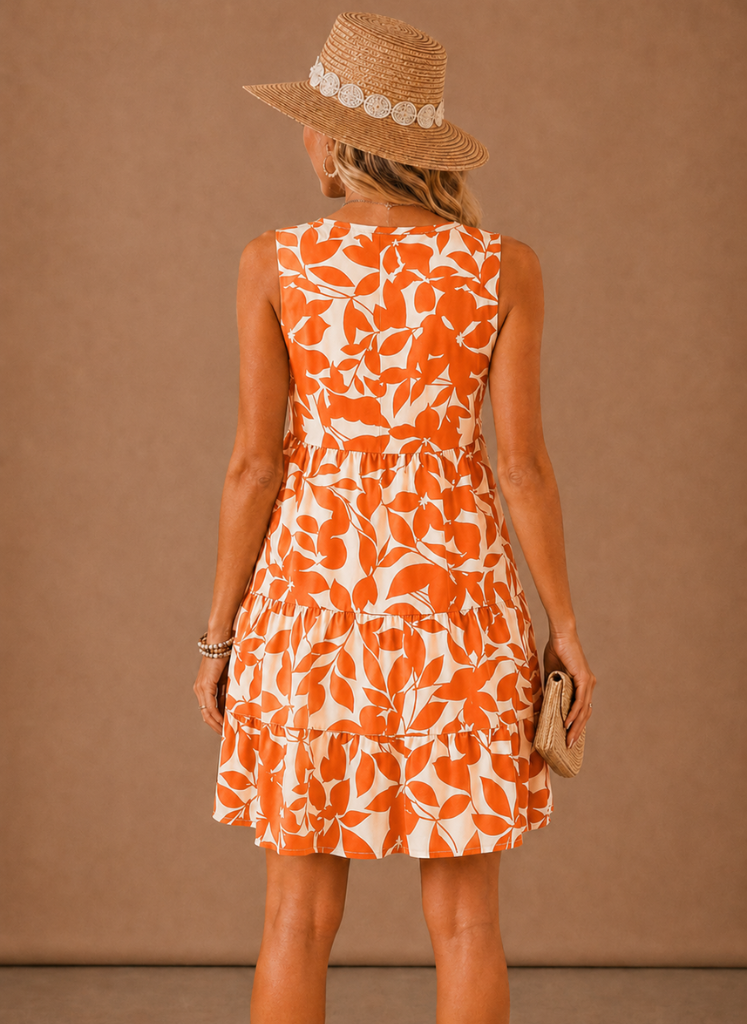 Women's Floral Tiered Mini Dress – Sleeveless Summer | Sorteva