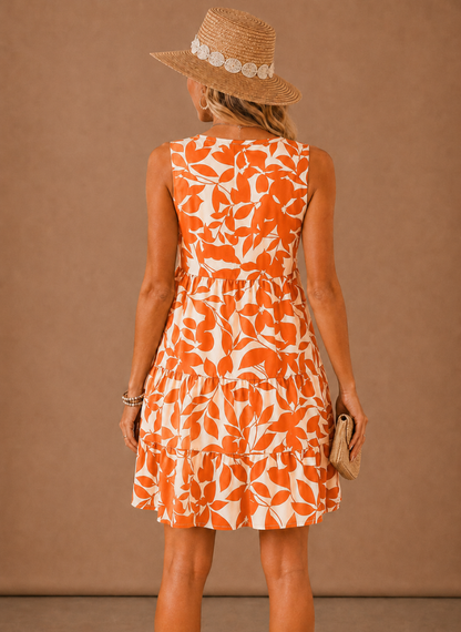 Women's Floral Tiered Mini Dress – Sleeveless Summer | Sorteva