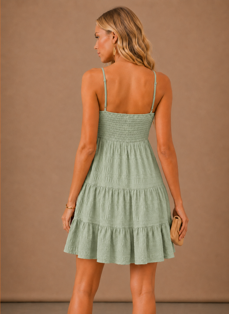 Women's Smocked Mini Dress – Tiered Summer Casual | Sorteva