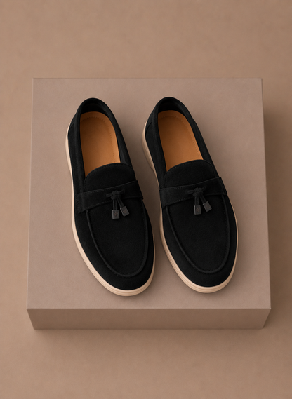 Women's Suede Penny Loafers – Classic Elegant Slip-On | Sorteva