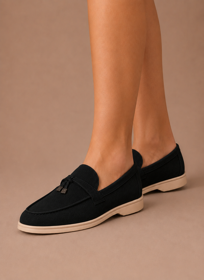 Women's Suede Penny Loafers – Classic Elegant Slip-On | Sorteva