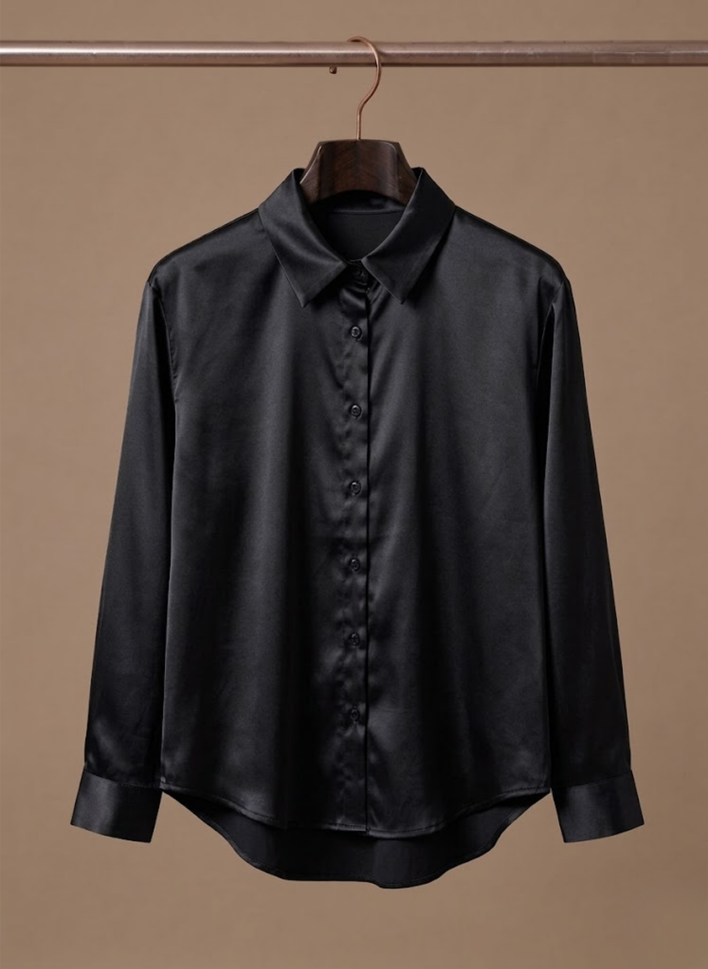 Women's Satin Blouse – Long Sleeve Elegant Button Shirt | Sorteva