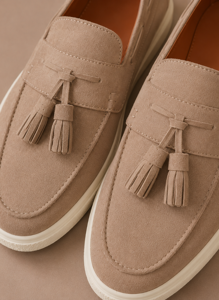 Men's Tassel Loafer Sneakers – Suede Casual Slip-On | Sorteva