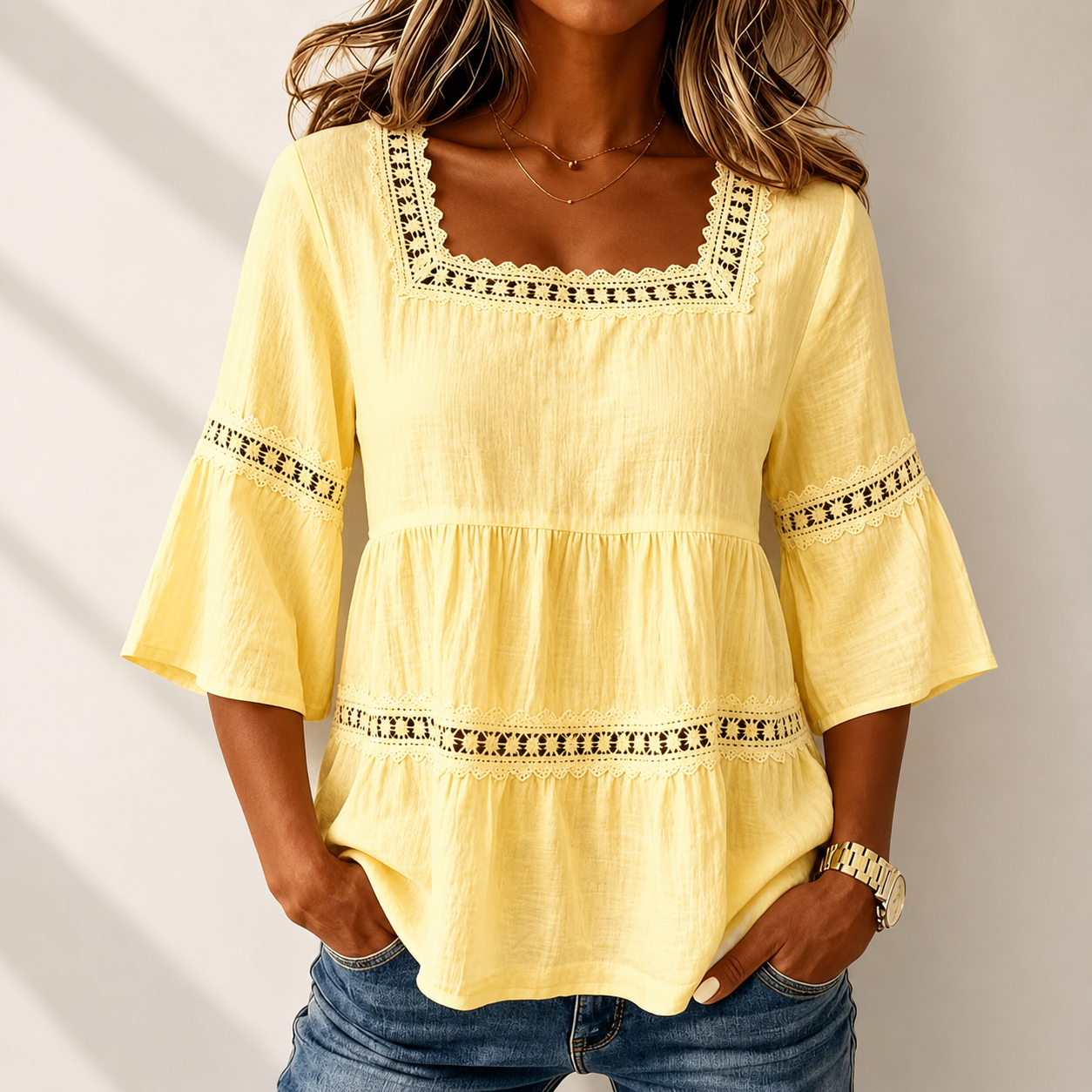 Elodie Square Neck Blouse