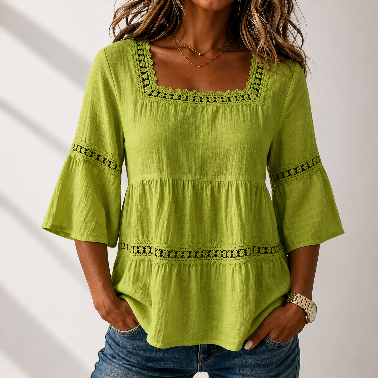Elodie Square Neck Blouse