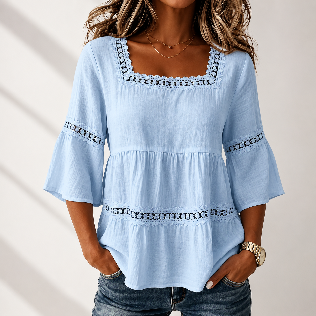 Elodie Square Neck Blouse