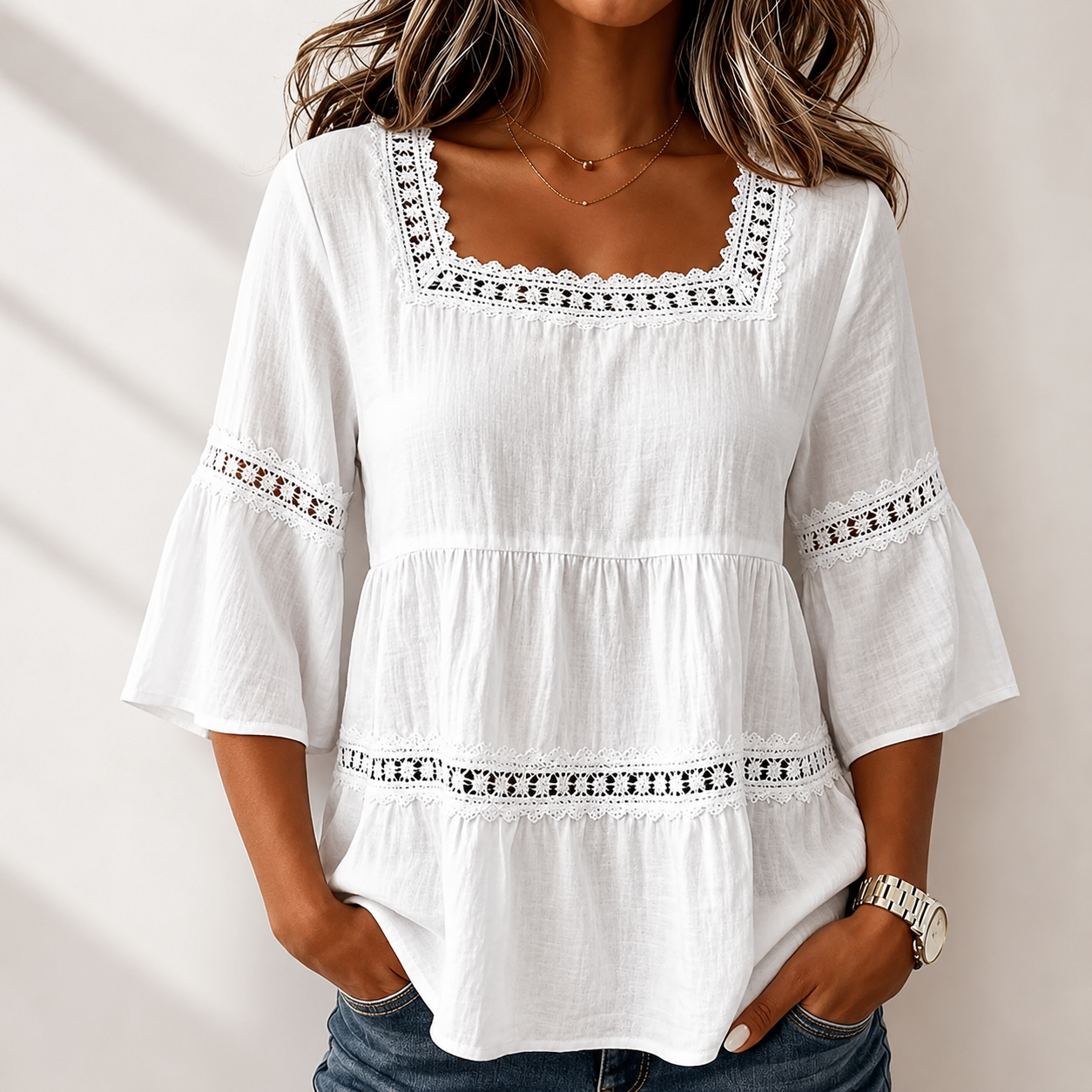 Elodie Square Neck Blouse