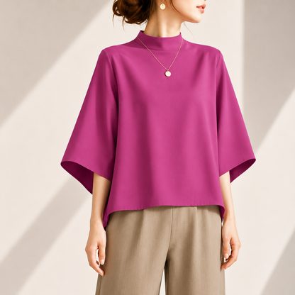 Amélie Mock Neck Blouse