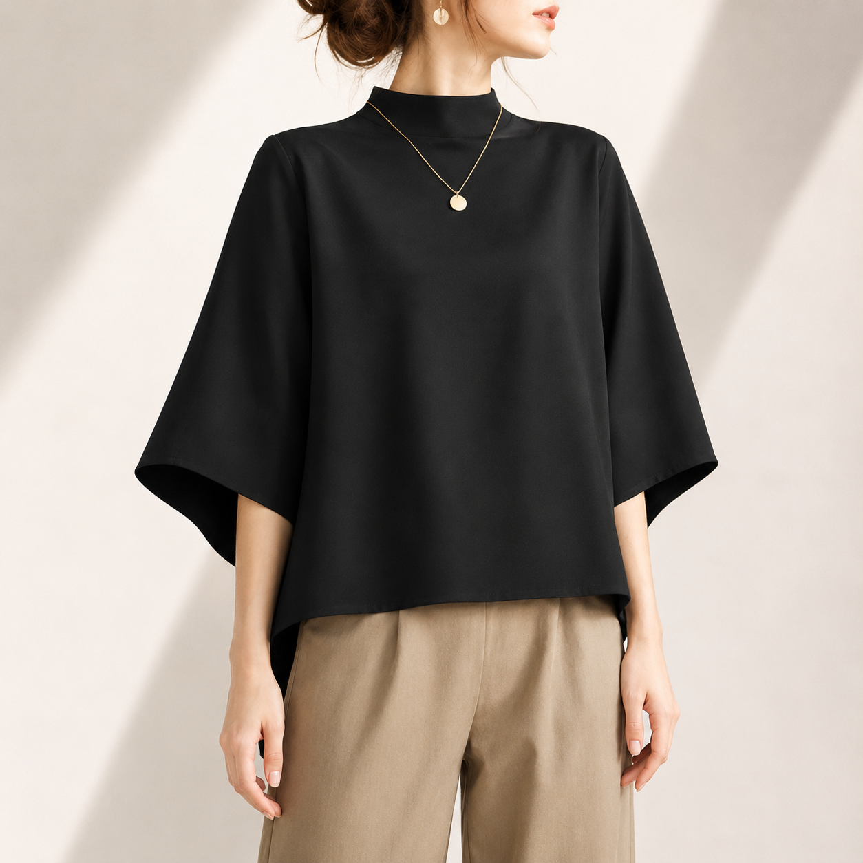 Amélie Mock Neck Blouse