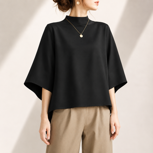 Amélie Mock Neck Blouse