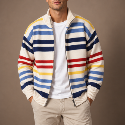 Emmett Striped Zip Cardigan