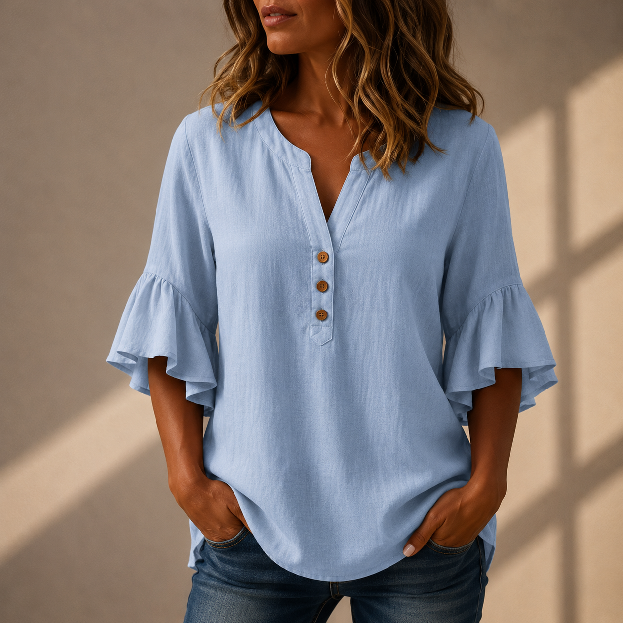 Adeline Ruffle Sleeve Blouse